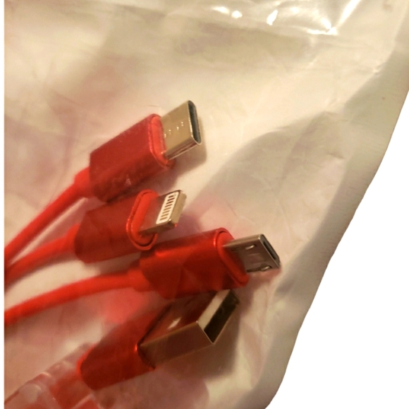 New AE Red Multi Port Charging Cell Phone Charging Cord - Picture 2 of 2